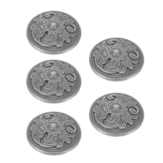 EXHUMKY Black Metal Purse Closure Buttons, Alloy Material, 5 Pieces, Stylish Bag Accessories for Handbags and Purses