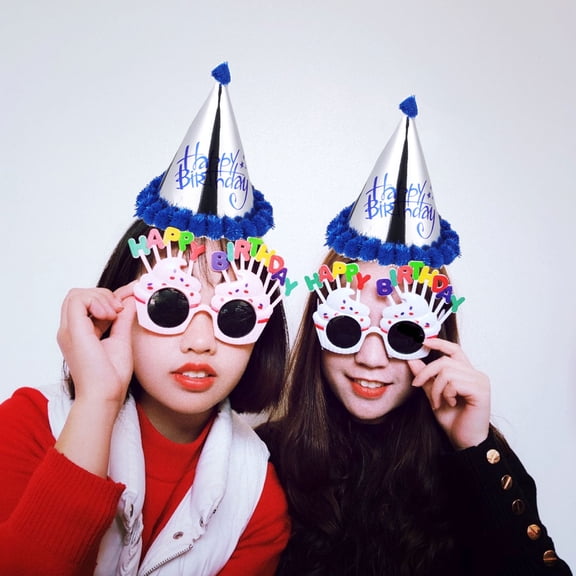 EXHUMKY Blue Paper Birthday Cap Festive Costume Accessory for Party 5Pcs