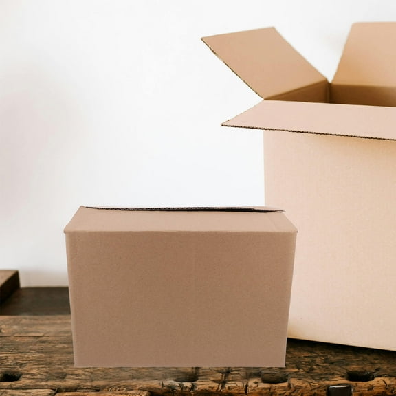 EXHUMKY 5Pcs Corrugated Cardboard Storage Box for Express Carton 11.4X7.5X6.7in