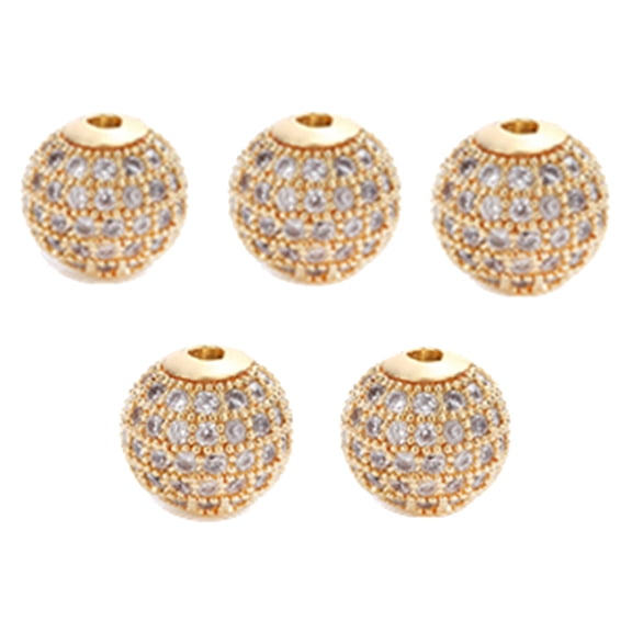 EXHUMKY 5Pcs Alloy Beads Jewelry Making Loose Beads for Bracelet Pendants with Golden Finish