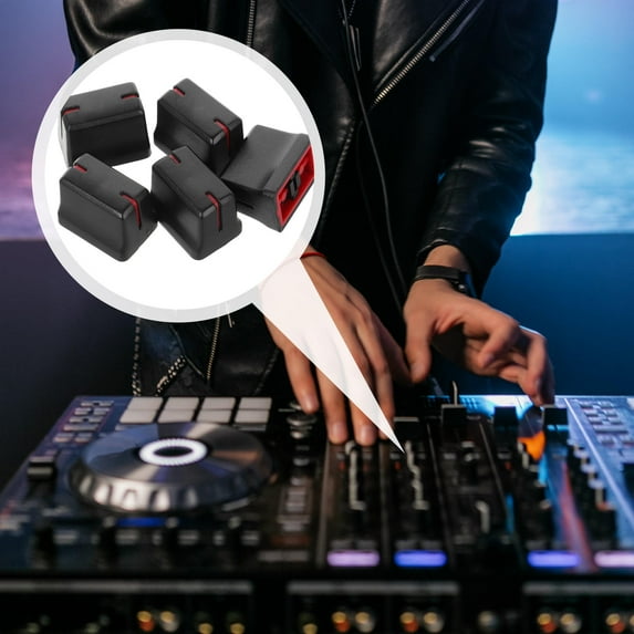 EXHUMKY 5Pcs Knobs for DJ Setup Black Color Volume Adjustment