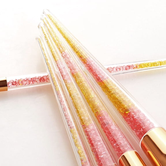 EXHUMKY 5Pcs Make Up Set with Ultra Dense Bristles Transparent Handle Brushes for Smooth Foundation Use