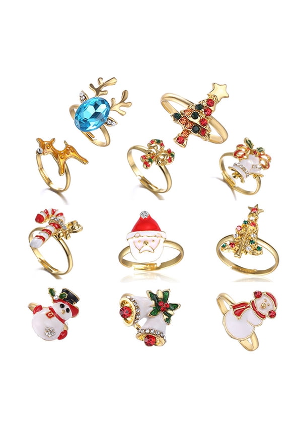 Festive Assorted Color Animal Rings for Christmas and Party Decor