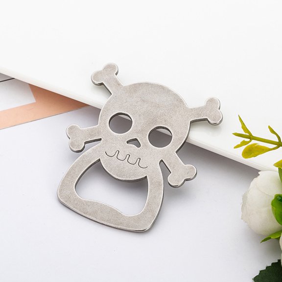 EXHUMKY 5Pcs Alloy Bottle Opener Skull Head Handheld for Fun Party Activities