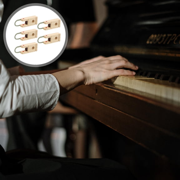 EXHUMKY 5Pcs Professional Piano Tuning Tuner Kit Khaki Wood Piano Middle Pedestals