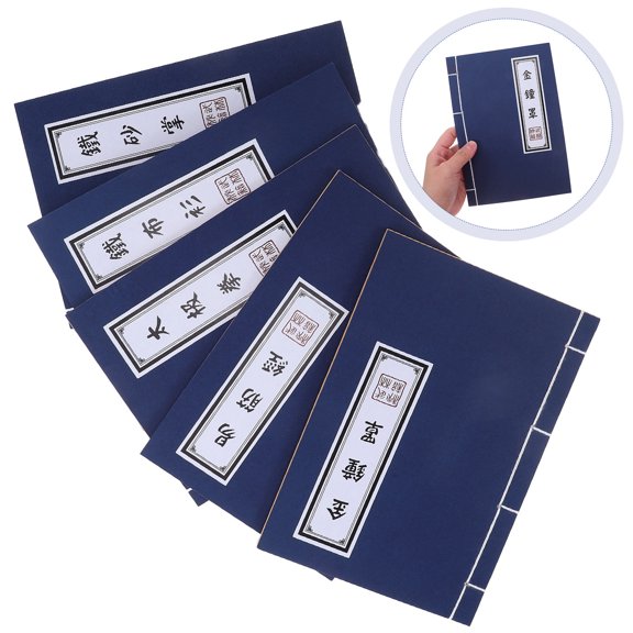 EXHUMKY 5Pcs Vintage Notebook with Kraft Paper Chinese Style Journal for Writing