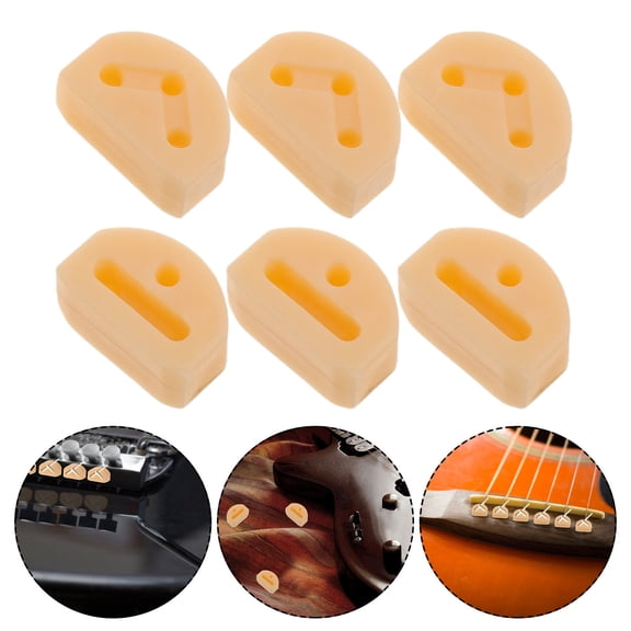EXHUMKY Light Yellow Plastic Guitar ng Ties Versatile Design for Various Instruments 6Pcs
