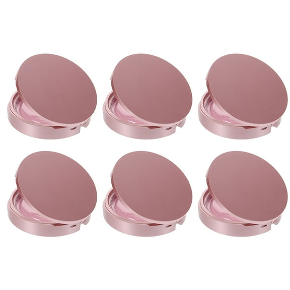 EXHUMKY 6 Sets Portable Circle Eyelash Packaging Box for False Eyelashes in Rose Gold Plastic 2.87X2.87X0.63in