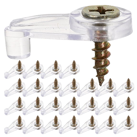 EXHUMKY 60 Sets Plastic Glass Mirror Mounting Brackets with Heavy Duty Load Bearing for Bathroom Wall Installation