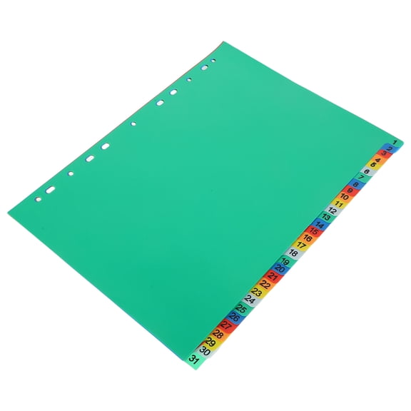 EXHUMKY 62Pcs Multicolor Binder Tab Dividers Plastic Loose Leaf Notebook Separator Sheets for File Organization