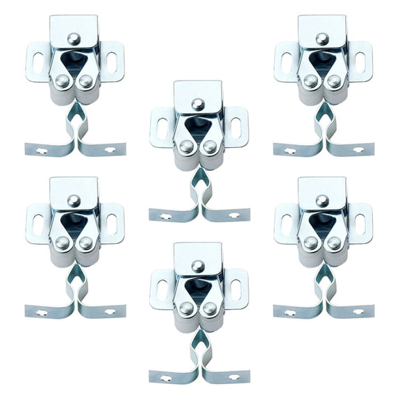 EXHUMKY 6-Pack Plated Metal Roller Catch Cabinet Door Latches for Closet, Furniture, and Cabinet Hardware