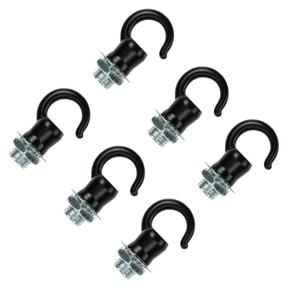EXHUMKY  6pcs Metal Ceiling Hooks Heavy Duty Hanging Lights Black