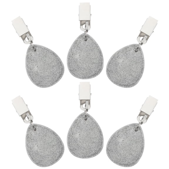 EXHUMKY 6-Pack Marble Tablecloth Clips with Windproof Metal Holders for Outdoor and Indoor Use
