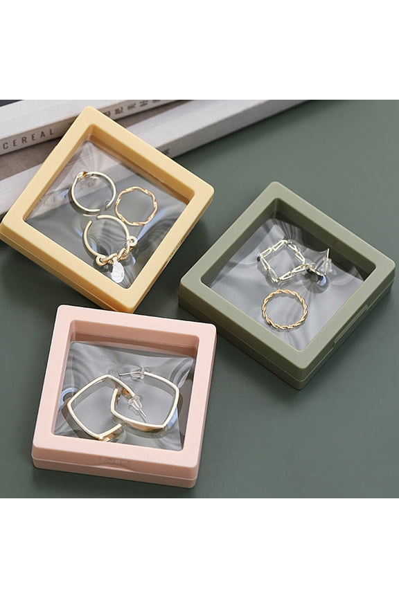 6Pcs Film Display Box for Earrings and Necklaces with Non-slip Design Green 3.5x3.5in