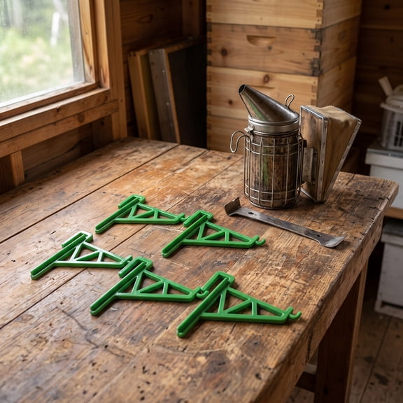 EXHUMKY Exhumky Green Plastic Hive Frame Support for Secure Honey Harvesting 6Pcs