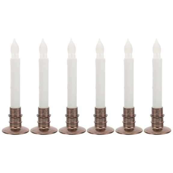 EXHUMKY LED Pillar Candles White Reusable Long Lifespan Decorative 6Pcs