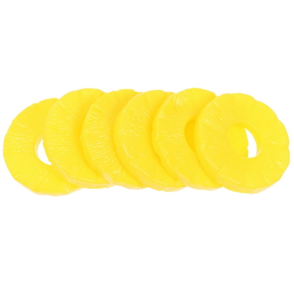 EXHUMKY 6Pcs Plastic Pineapple Slices Yellow for Home and Office Decoration