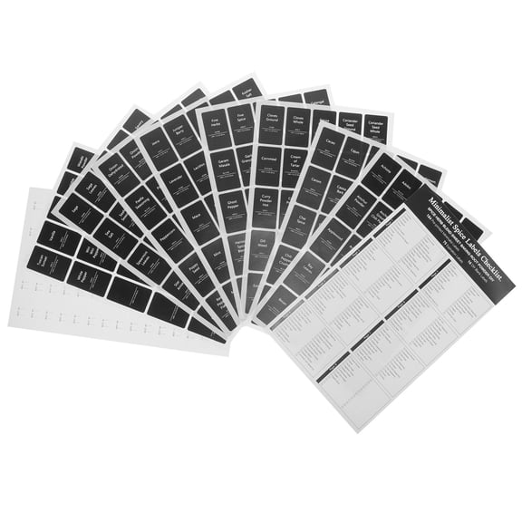 EXHUMKY Black PVC Spice Jar Labels - , Reusable Marking Stickers for Kitchen, Pantry, and Home Organization