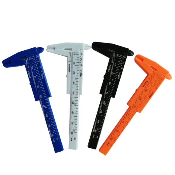 EXHUMKY Vernier Caliper Black Plastic 1Pcs with Depth and Step Measurement