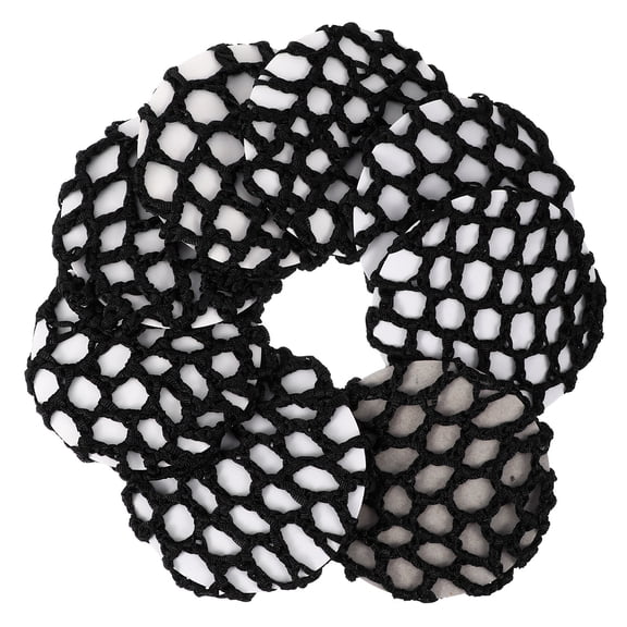 EXHUMKY 8Pcs Black Mesh Bun Cover Soft Net Durable for Kitchen Work and Daily Life Elastic Mesh