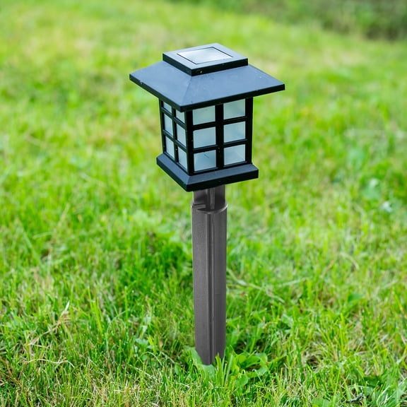 EXHUMKY 8Pcs Property Markers Stakes Plastic Black For Lawn Light Outdoors