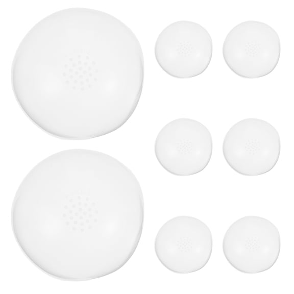 EXHUMKY 8Pcs White Silicone Hair Cover for Dolls Wig Base Cap with Seamless Integration