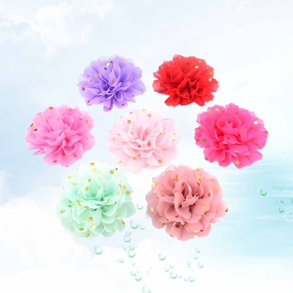 EXHUMKY 8Pcs Dot Pattern Puppy Hair Accessories Pet Supplies Assorted Color Decorative Accessory