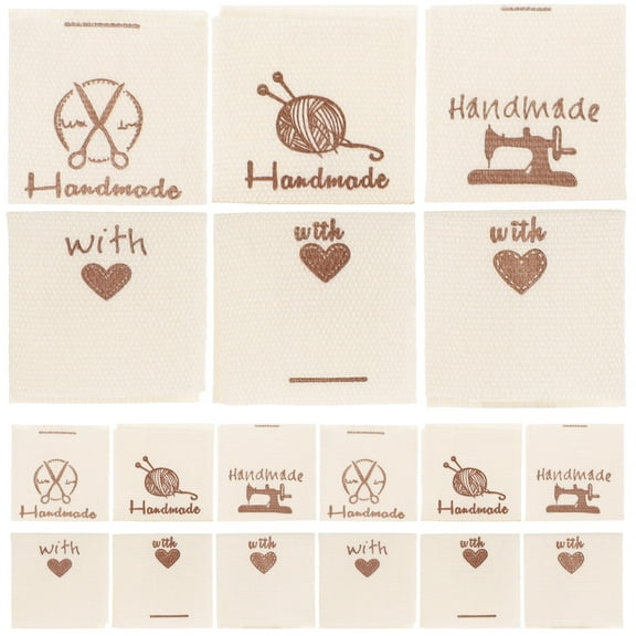 EXHUMKY 90Pcs Handmade Sewing Labels Assorted Color Fabric Tags for Clothes and Accessories Decor