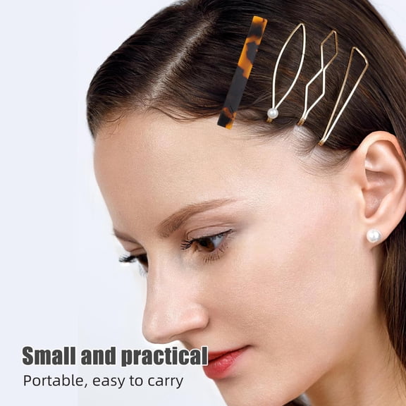 EXHUMKY 9Pcs Flat Acetate Hair Clips Smooth Duckbill Barrettes Perfect for Side Bangs Styling