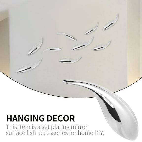EXHUMKY Silver Fish Wall Mounted Decal DIY Sticker Ocean Themed Home Decor