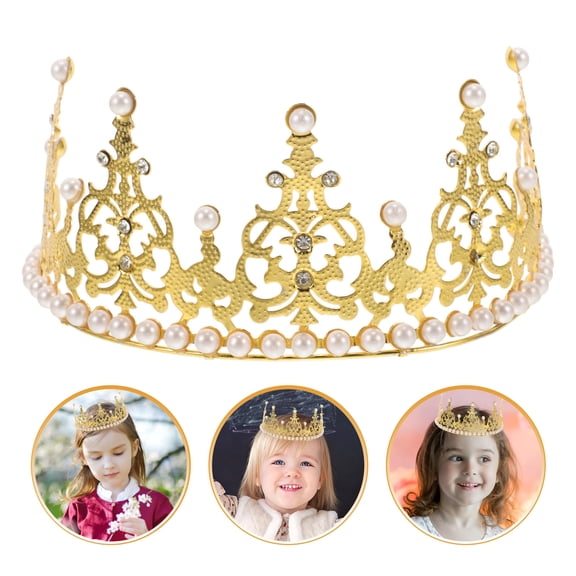 EXHUMKY Alloy Birthday Crown Hair Accessory For Kids Birthday Parties 1Pack