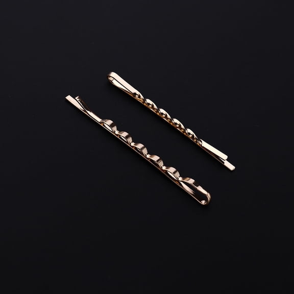 EXHUMKY Alloy Hairpin Hair Barrettes for Women Rose Gold Wave Good Grip 1 Set