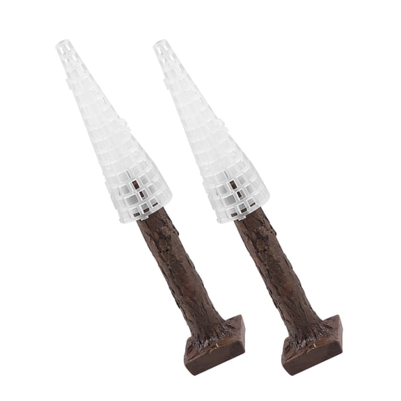 EXHUMKY 2-Pack Coffee Moss Tree Aquarium Decor, Christmas Tree Simulation Landscape for Fish Tank