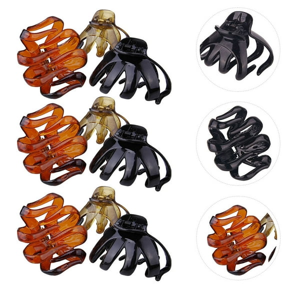 EXHUMKY Non- Octopus Hair Clips Assorted Colors Plastic Hair Barrettes for Prom Wedding Daily Use 9 Pieces