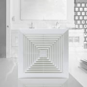 EXHUMKY Quiet Bathroom Exhaust Fan White PVC for Kitchen No Cut Installation