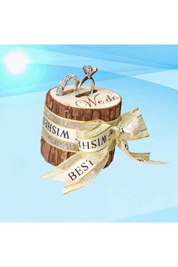 Beige Wooden Display Stand with Elegant Design, Compact and Stylish Holder for Wedding, Engagement, and Event Decorations