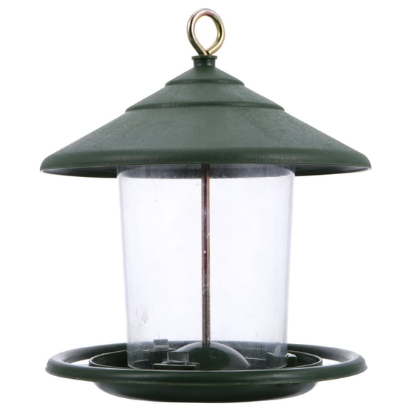 EXHUMKY Dark Green Plastic Outdoor Bird Feeder Weather-Resistant Garden Decoration for Birds and Wildlife