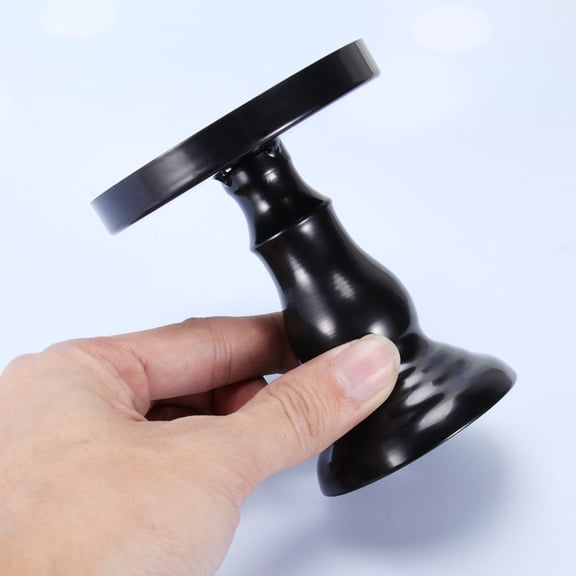 EXHUMKY Black Metal Cake Stand, Round Dessert Display for Weddings, Parties, Bakery Tables with Elegant Design