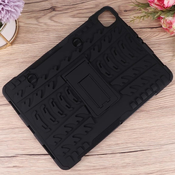 EXHUMKY 11 Tablet Shell Black Plastic Protective Case with Holder Easy Access to Ports and Buttons