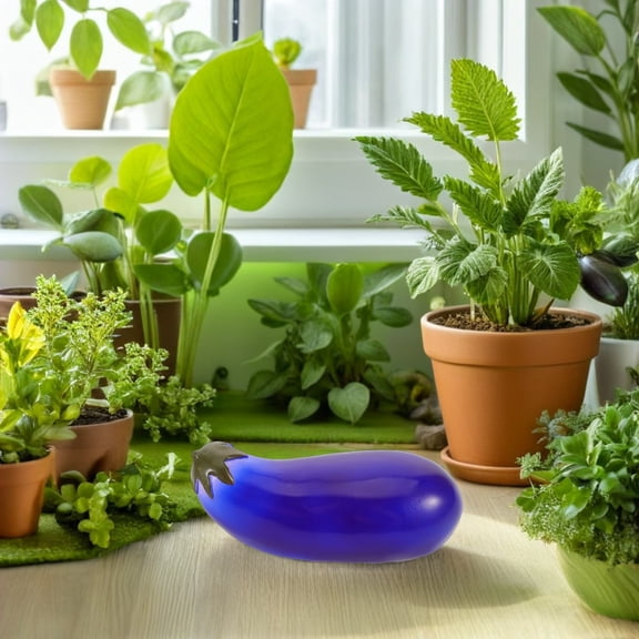 EXHUMKY Realistic Eggplant Key Hider Outdoor Key Safe Decorative Garden Box