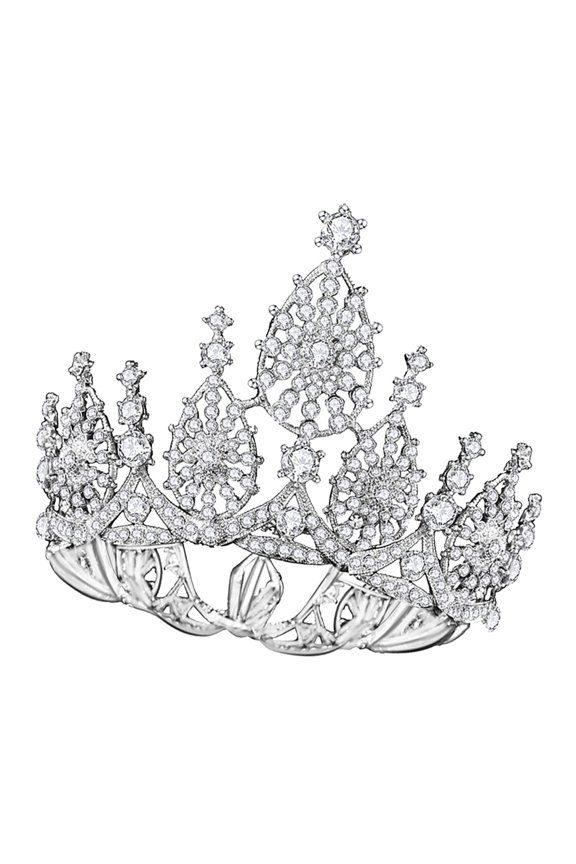 Bridal Tiara White Crown Wedding Headband Chic and Eye-Catching