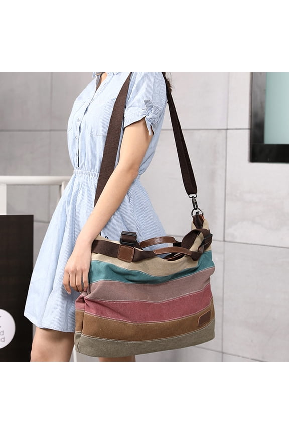 Women's Casual Canvas Tote Bag, Multi-Color, and Spacious, Ideal for Everyday Use and Shopping Trips
