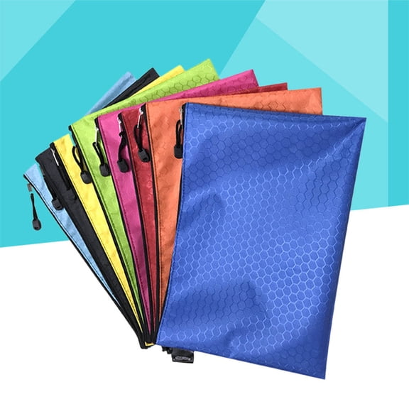 EXHUMKY Heavy Duty Oxford Cloth A4 File Bag with Zipper, Organizer for Office, Travel, and Document Storage
