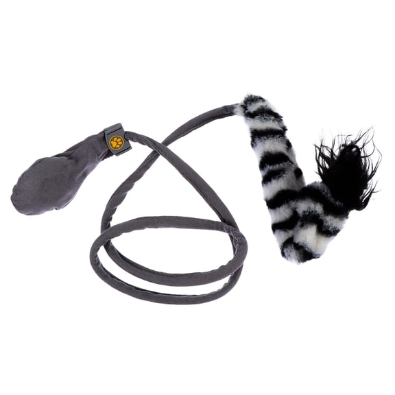 EXHUMKY Black Plush Animal Tail Model for Engaging Cat Exercise and Fun