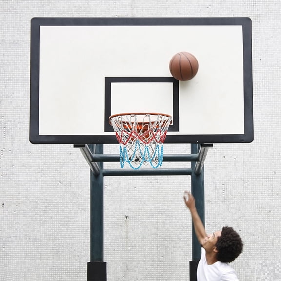 EXHUMKY Metal Basketball Net with Heavy-Duty Manganese Steel Chain for Indoor and Outdoor Basketball Hoops