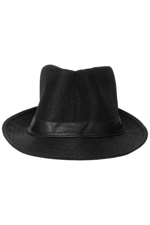 Child Black Fedora Hat 1Pcs Cotton Gentleman Style for Kids Performance