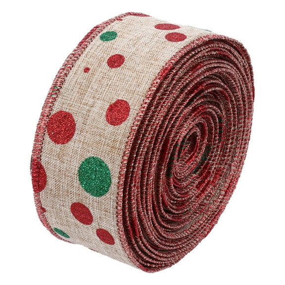 EXHUMKY Red Burlap Ribbon Roll for Christmas Wrapping and Holiday Craft Decoration