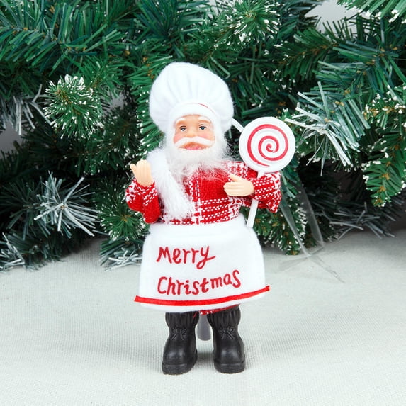 EXHUMKY Christmas Chef Decor Figurine 1Pcs Assorted Color Velvet Plastic Standing Figure Gift