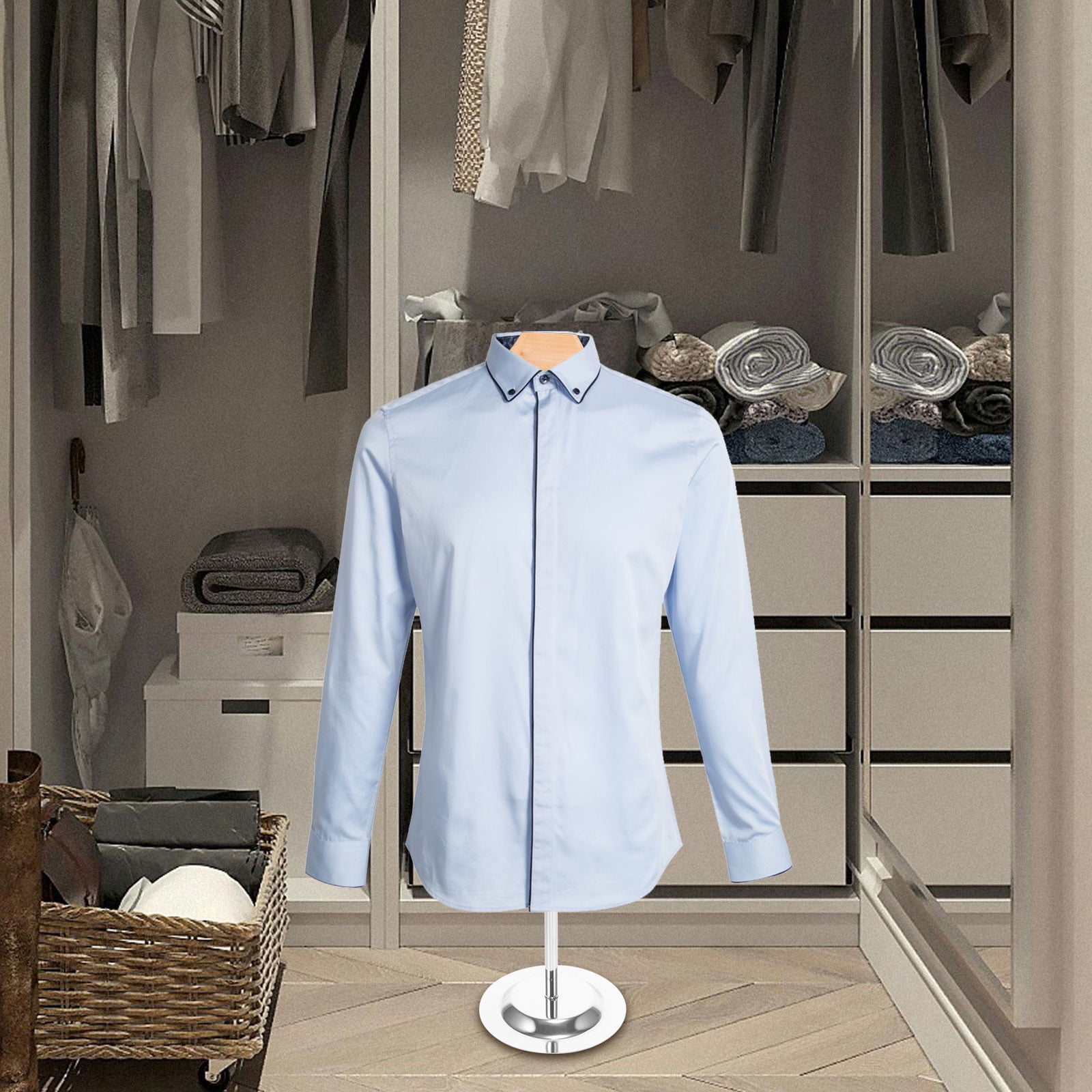 Cloth Display Steel Rack EXHUMKY Beige Stainless Steel T Shirt Stand Clothes Display Rack for ...