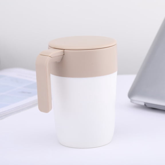 EXHUMKY 1Pc White Portable Coffee Cup with Filter Strainer Made of PP for Home Brewing